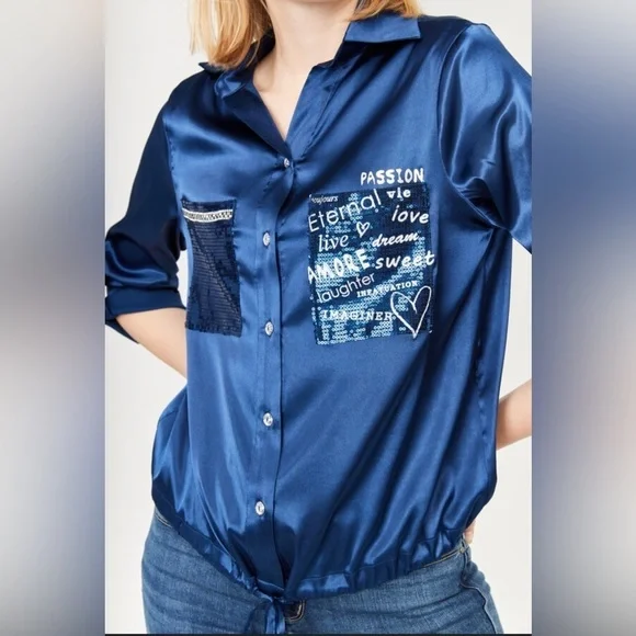 💫Frank Lyman💫 Montreal Design Collection Printed Silk Blouse, EUC, Retails $191 - Picture 15 of 15